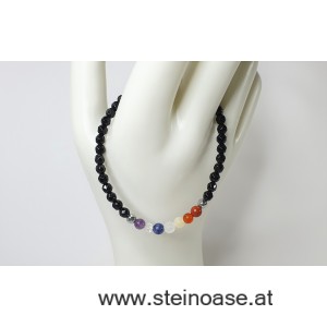 Armband Chakra & Onyx facet. 4mm